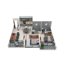 Rajvi Evara Chovisawadi, Charholi 2 BHK Floor Plan Image